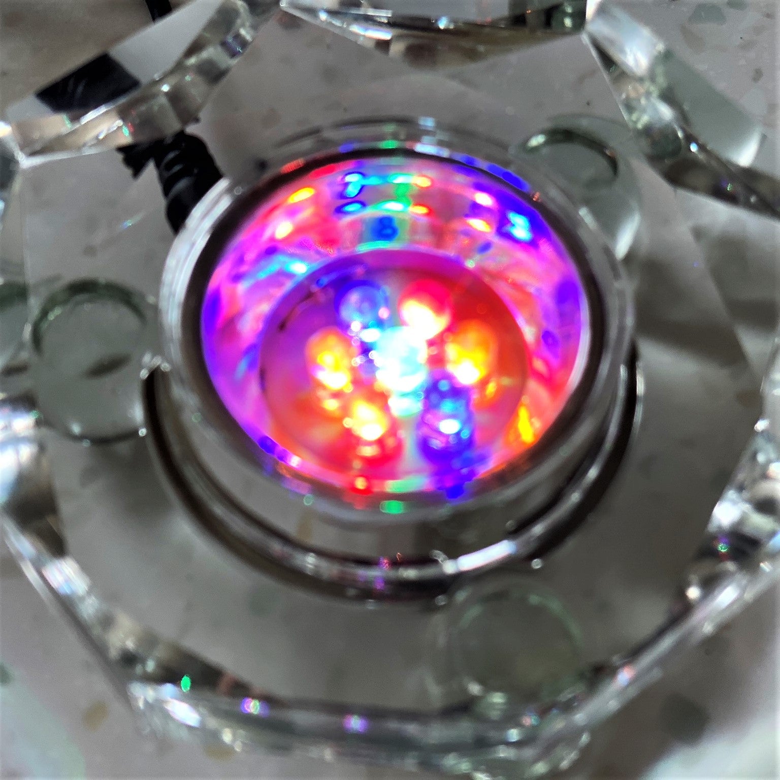 XTRAS In stock: LED Crystal Light Bases: White Light or Colored Lights