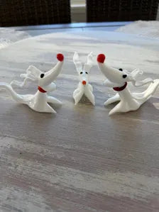 Ghost Dog in White. Cute Halloween Christmas ghost dog. The Fiery Guy