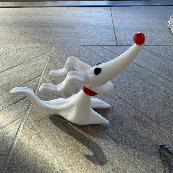 Ghost Dog in White. Cute Halloween Christmas ghost dog. The Fiery Guy
