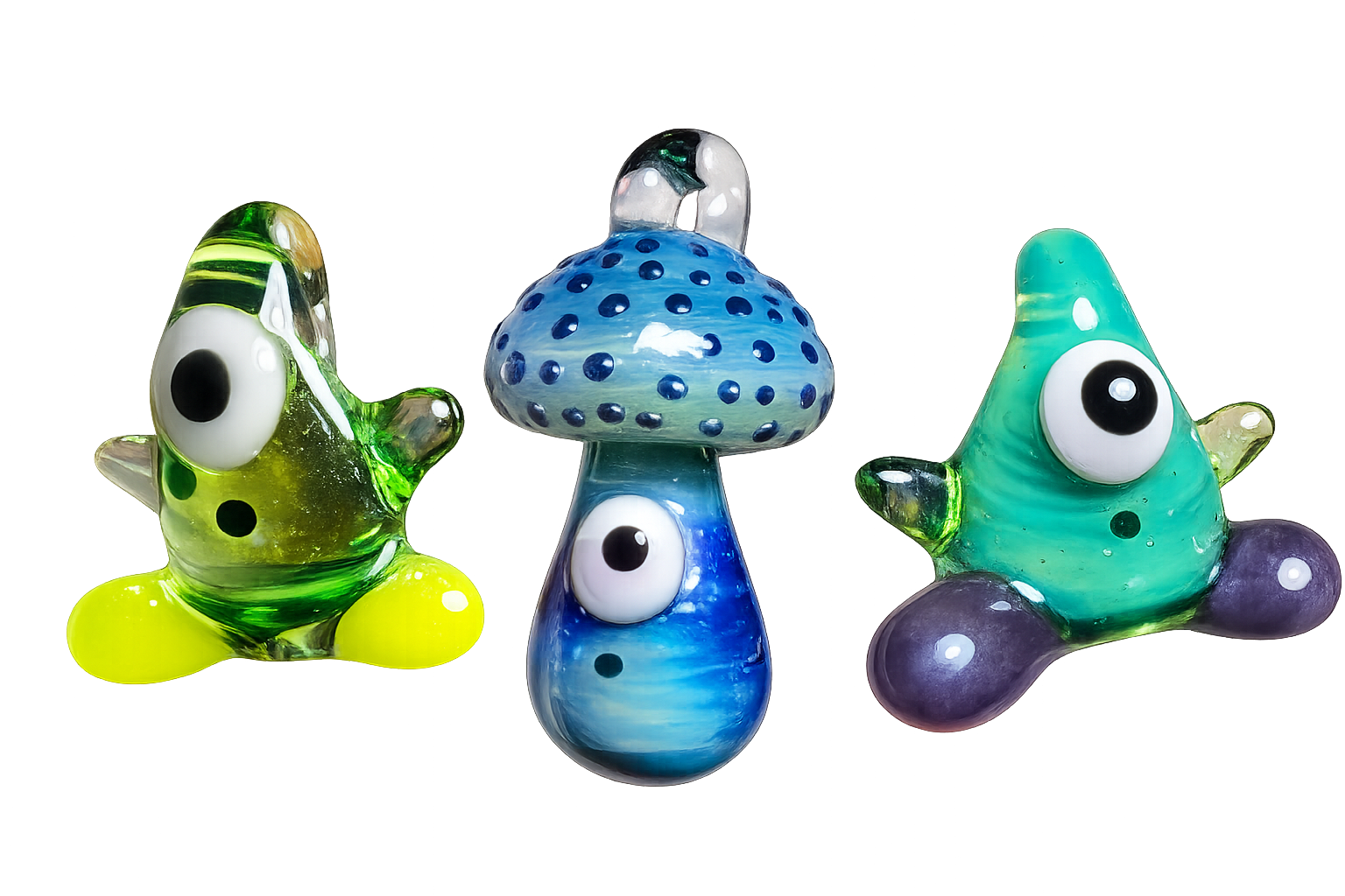 Fiery Guy Glass Charms