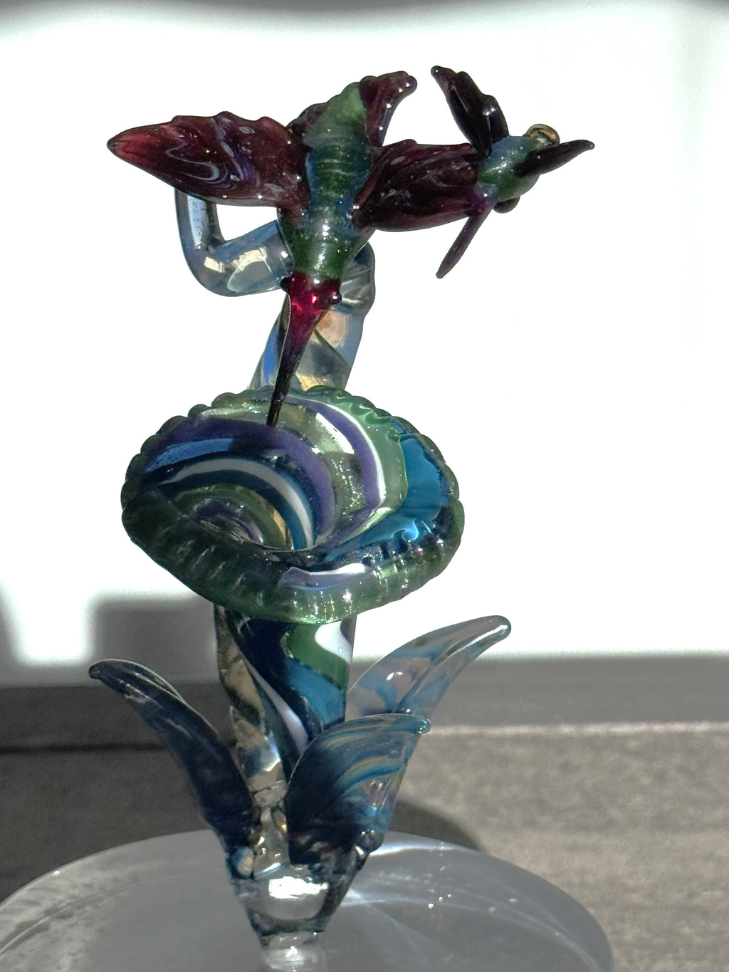 In Stock: Mama and Baby Hummingbird Sculpture - Only 1 Available!!