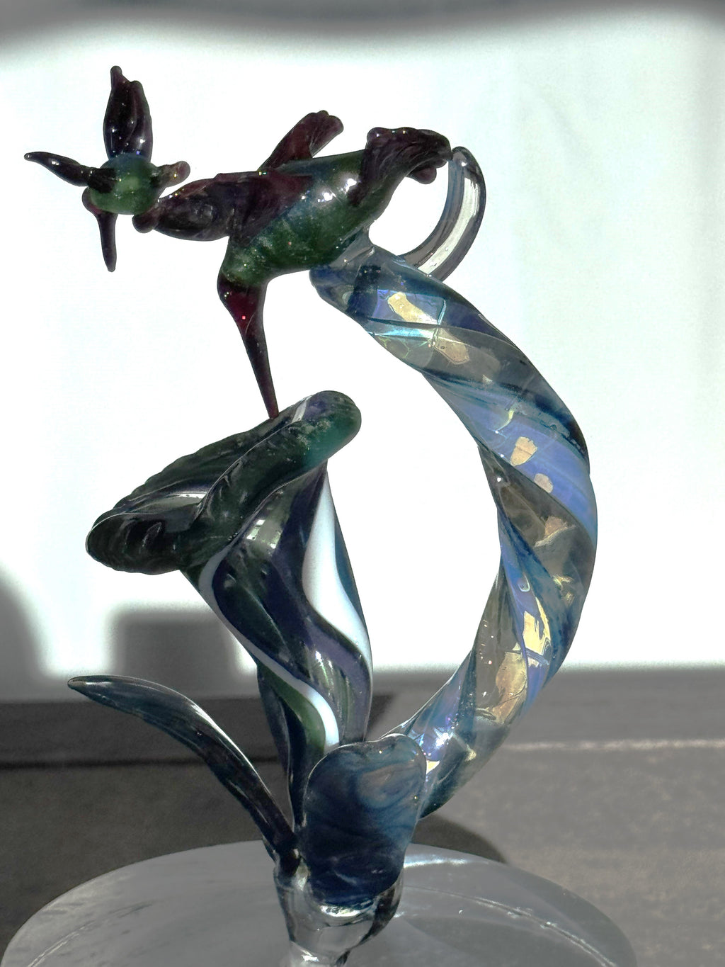 In Stock: Mama and Baby Hummingbird Sculpture - Only 1 Available!!