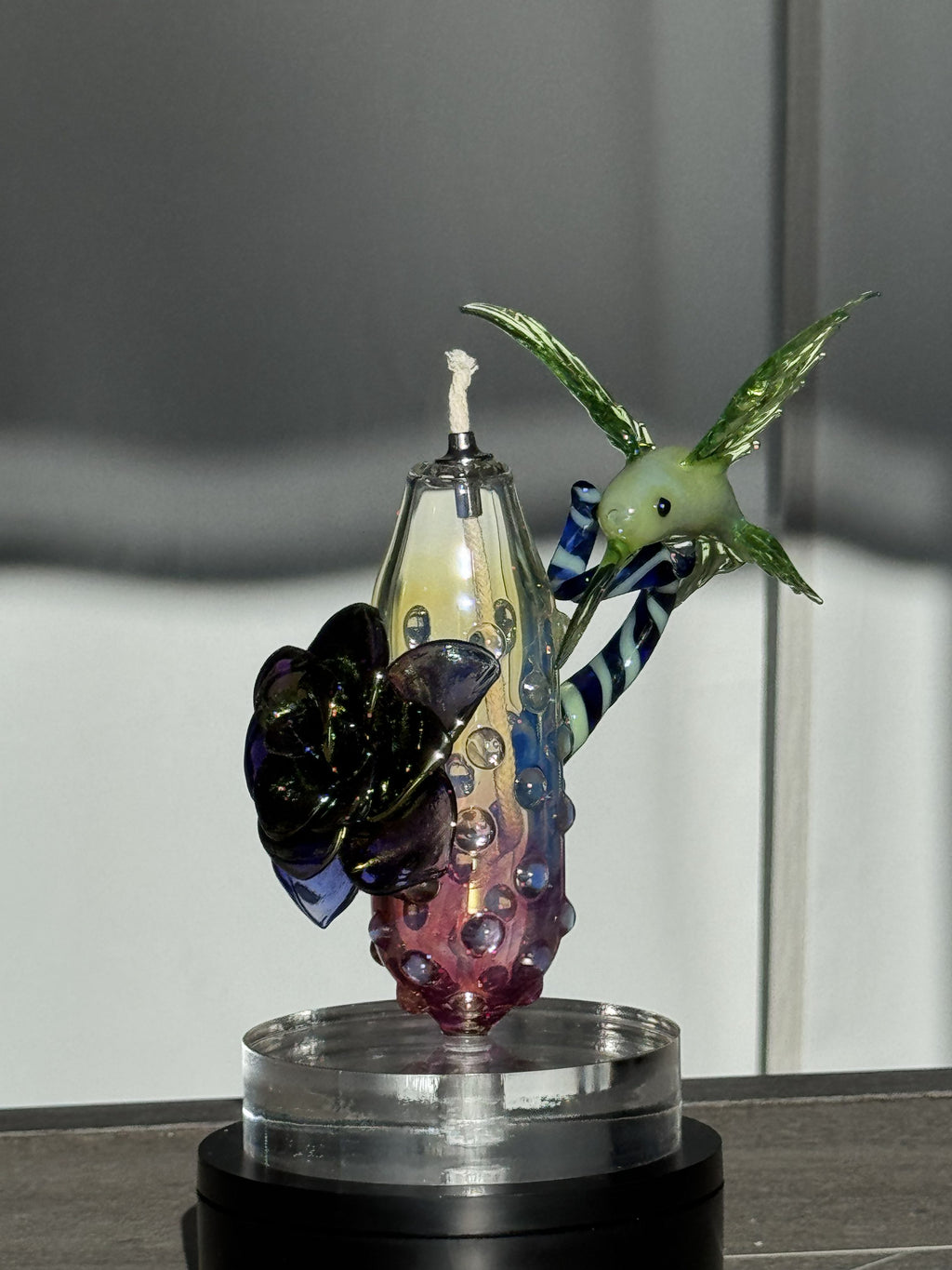 In Stock: Hummingbird Flower Oil Lamp - Only 1 Available!!