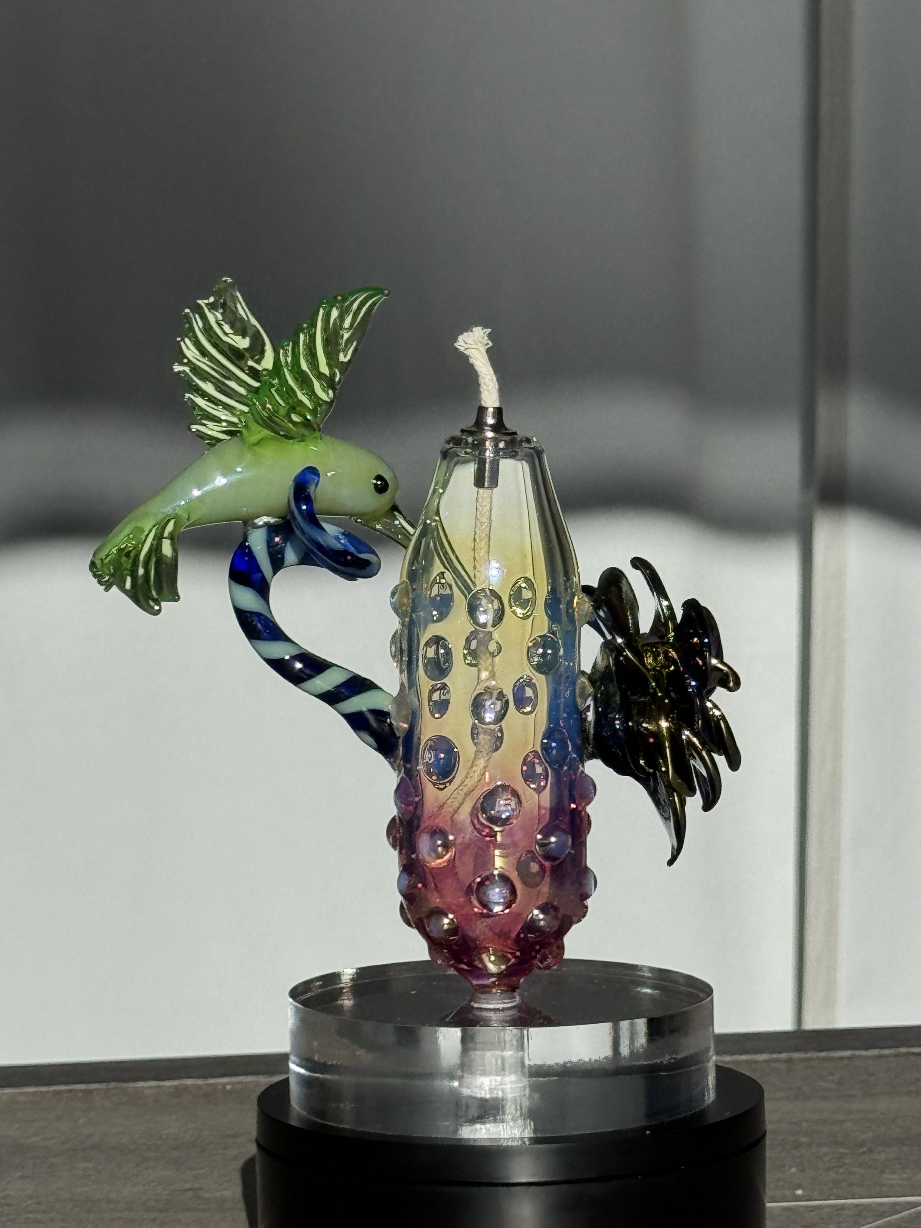 In Stock: Hummingbird Flower Oil Lamp - Only 1 Available!!