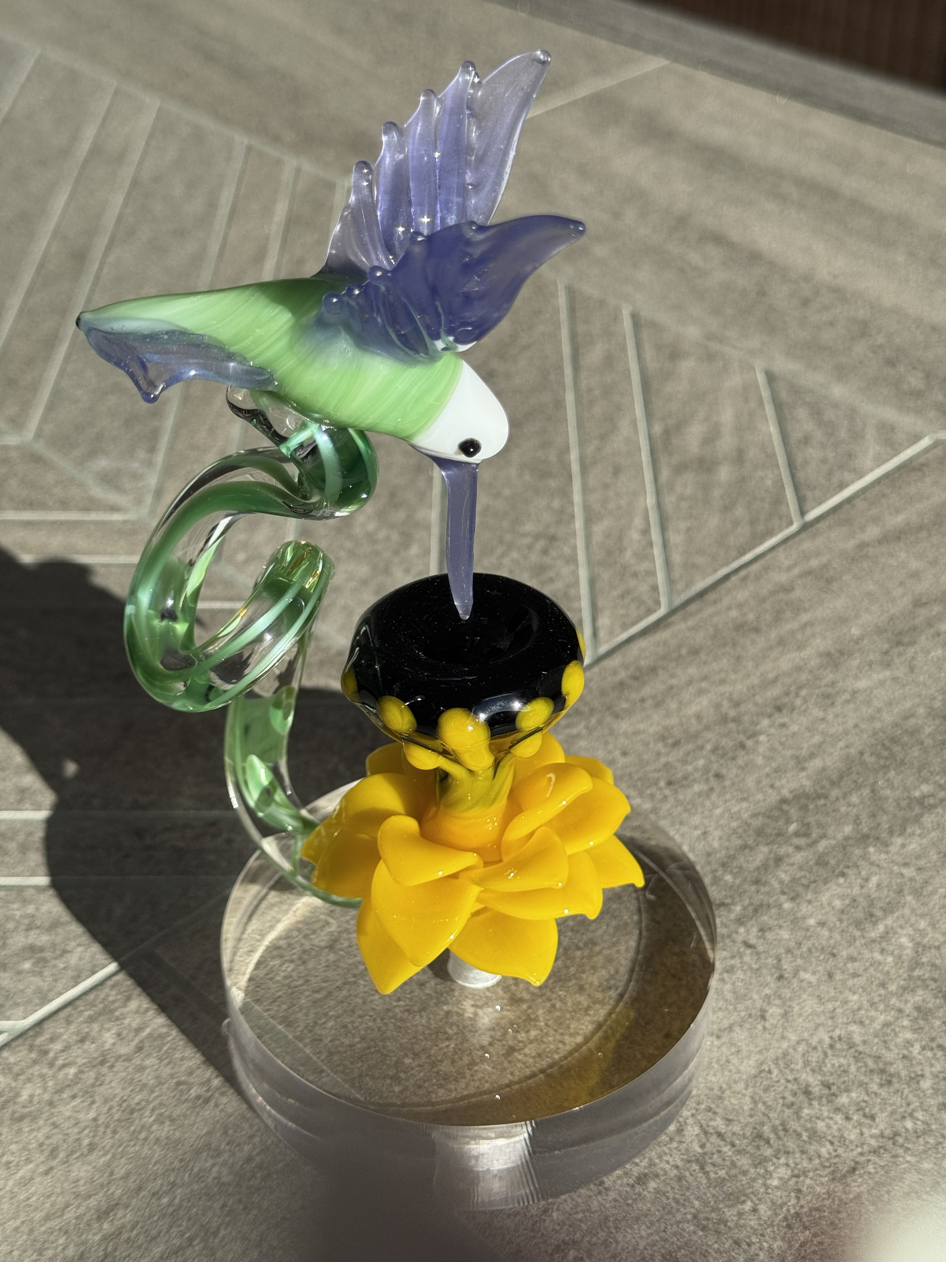 In Stock: Hummingbird Flower Sculpture - Only 1 Available!!