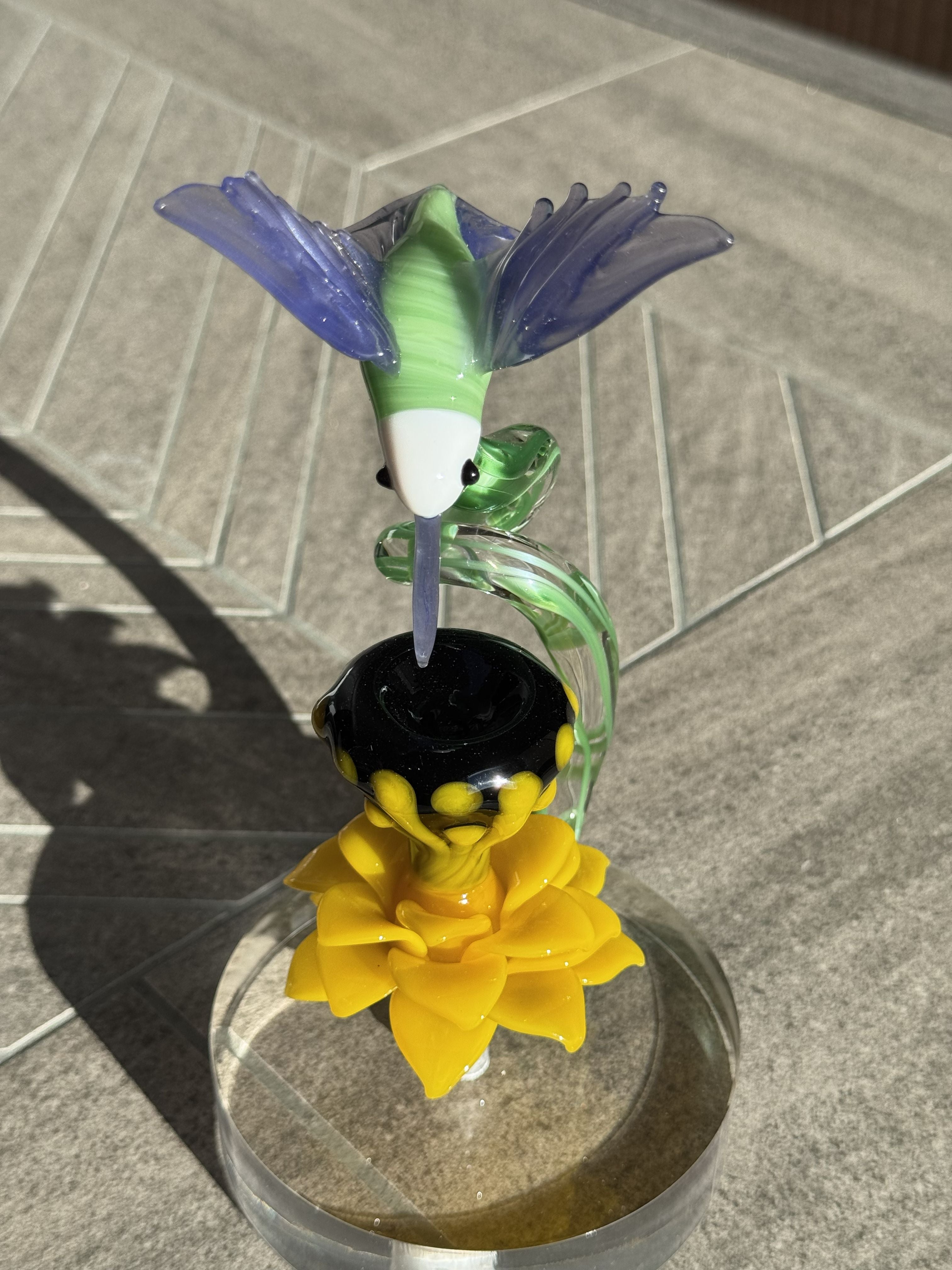 In Stock: Hummingbird Flower Sculpture - Only 1 Available!!
