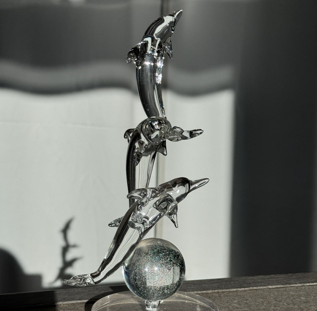 In Stock: Stunning Triple Dolphins Sculpture - Only 1 Available!!