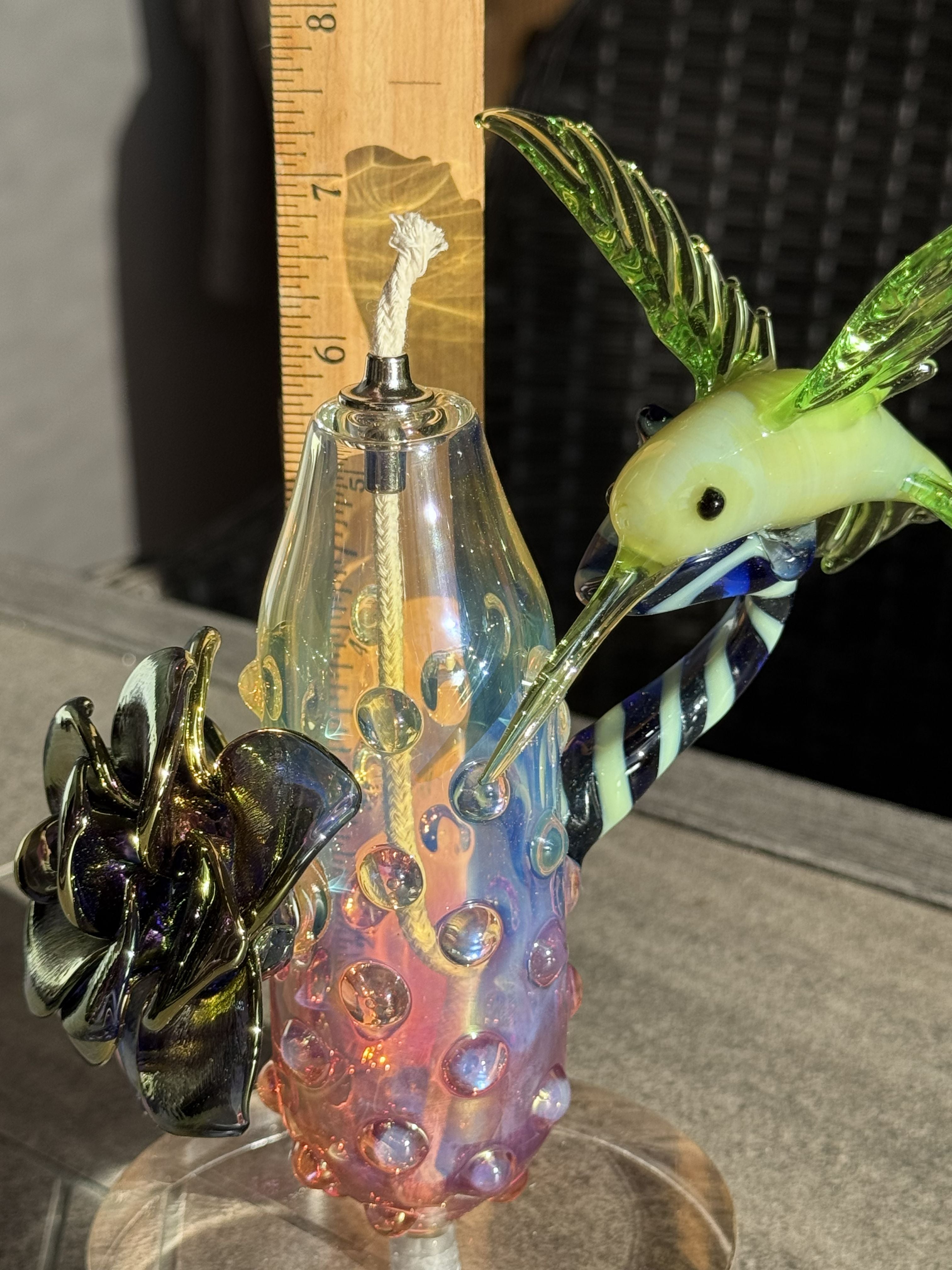 In Stock: Hummingbird Flower Oil Lamp - Only 1 Available!!