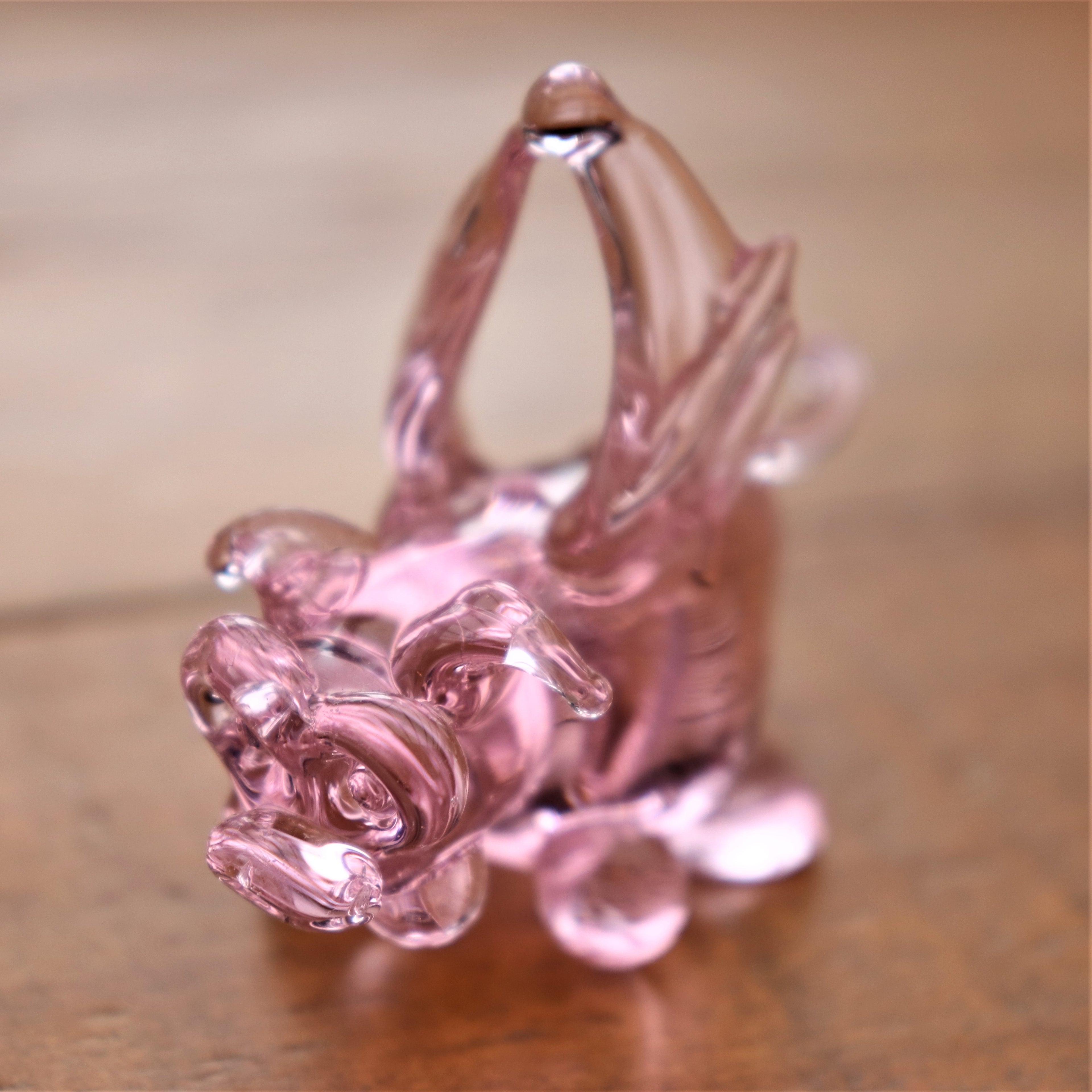 Cute "When Pigs Fly" Pink Glass Ornament | Pink Wing Piggy Glass Holiday Ornament |  Handmade Blown Glass Small Pig Figurine | Holiday Art