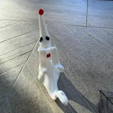 Ghost Dog in White. Cute Halloween Christmas ghost dog. The Fiery Guy