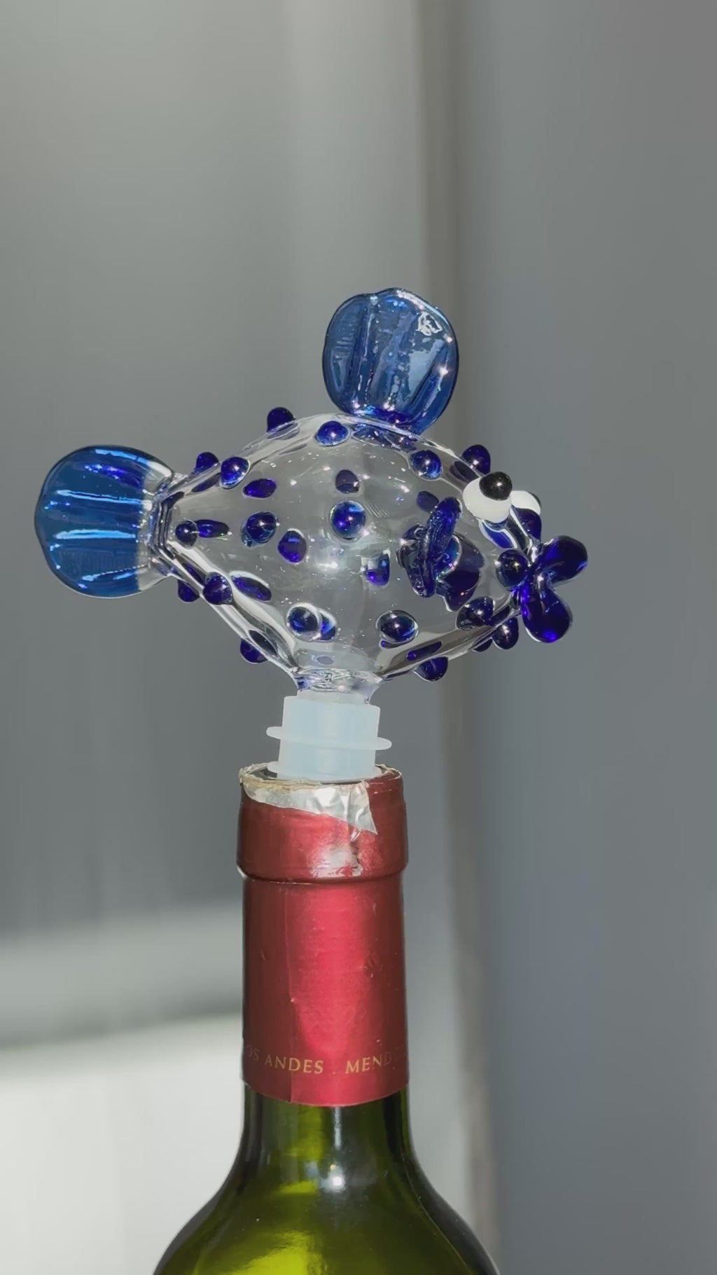 In Stock: Bubble Fish Wine Topper - Only 1 Available!