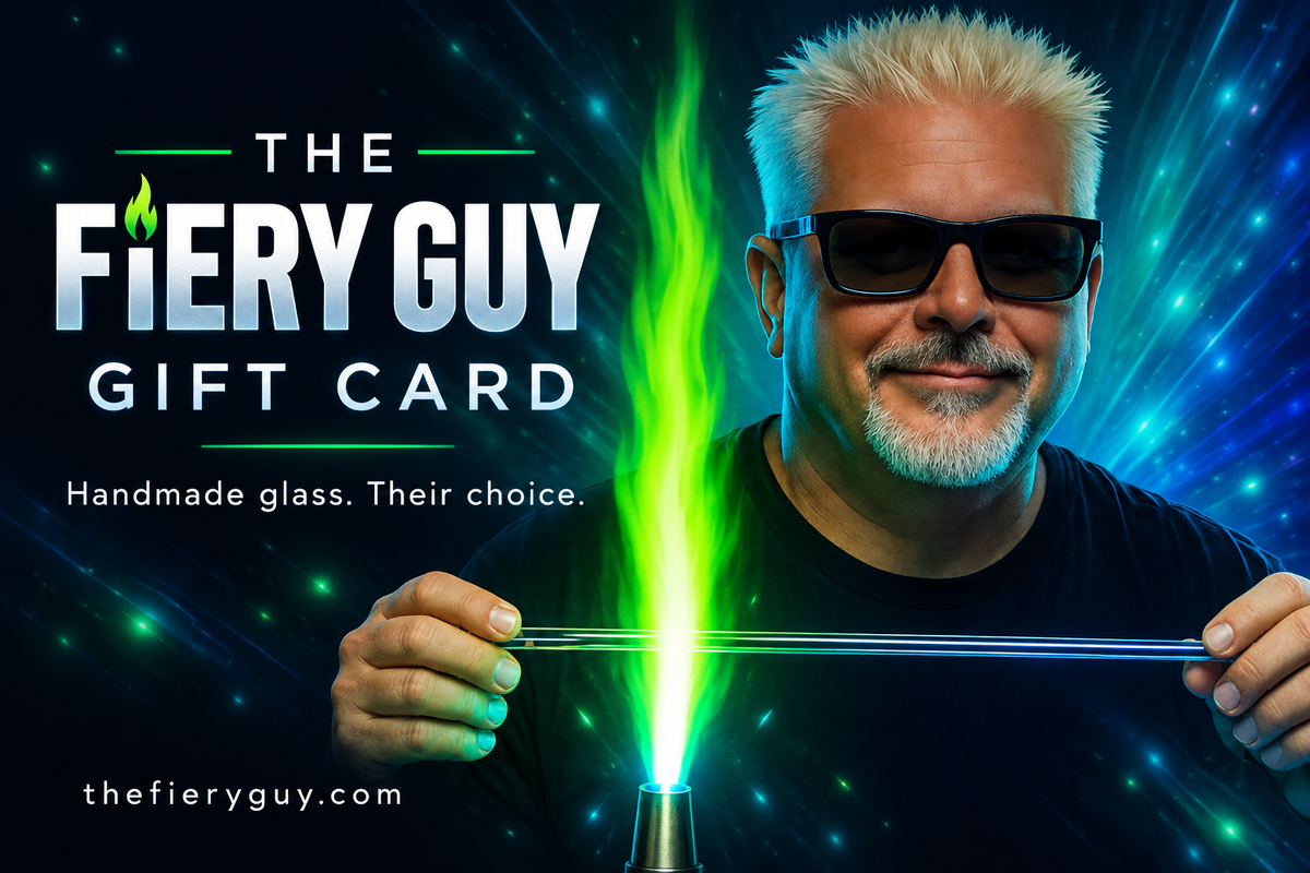 The Fiery Guy gift card — handmade glass, their choice